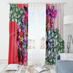 Personalized St Kilda Football Saints Window Curtain Tropical Hibiscus Flowers - Pacific Fusion Style