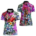 Personalized St Kilda Football Saints Women Polo Shirt Tropical Hibiscus Flowers - Pacific Fusion Style