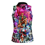Personalized St Kilda Football Saints Women Sleeveless Polo Shirt Tropical Hibiscus Flowers - Pacific Fusion Style