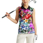 Personalized St Kilda Football Saints Women Sleeveless Polo Shirt Tropical Hibiscus Flowers - Pacific Fusion Style