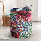 Personalized Sydney Swans Football Laundry Basket Tropical Hibiscus Flowers - Pacific Fusion Style