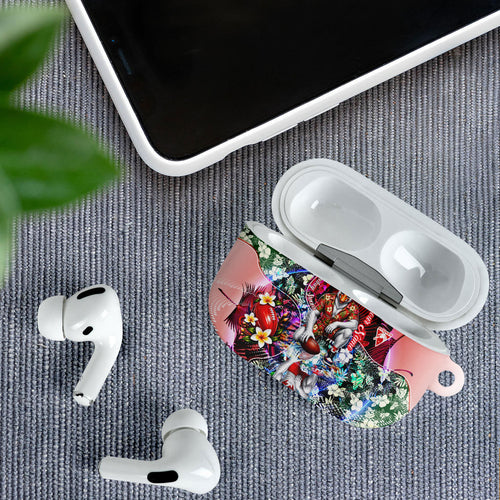 Personalized Sydney Swans Football AirPods Case Tropical Hibiscus Flowers - Pacific Fusion Style