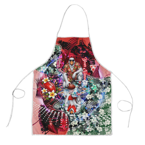 Personalized Sydney Swans Football Apron Tropical Hibiscus Flowers - Pacific Fusion Style