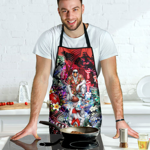 Personalized Sydney Swans Football Apron Tropical Hibiscus Flowers - Pacific Fusion Style