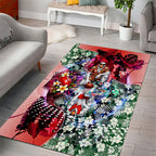 Personalized Sydney Swans Football Area Rug Tropical Hibiscus Flowers - Pacific Fusion Style