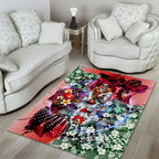 Personalized Sydney Swans Football Area Rug Tropical Hibiscus Flowers - Pacific Fusion Style
