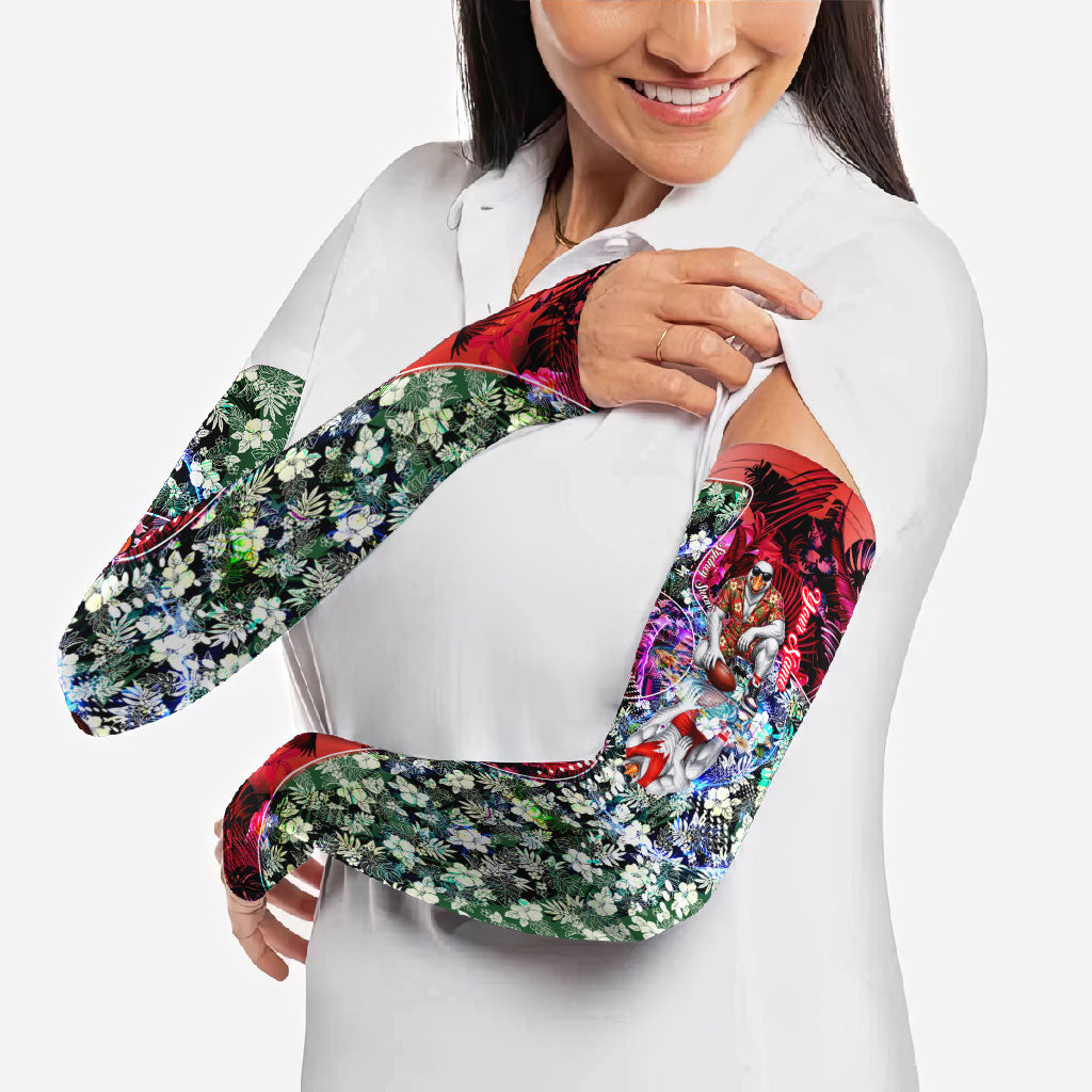 Personalized Sydney Swans Football Arm Sleeves Tropical Hibiscus Flowers - Pacific Fusion Style