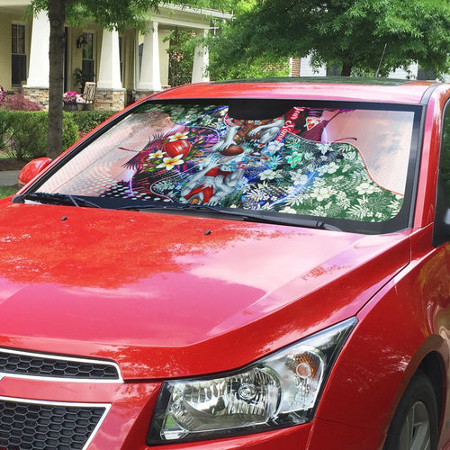 Personalized Sydney Swans Football Auto Sun Shade Tropical Hibiscus Flowers - Pacific Fusion Style