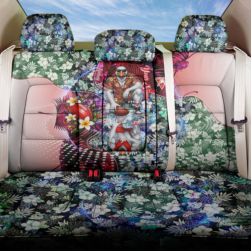 Personalized Sydney Swans Football Back Car Seat Cover Tropical Hibiscus Flowers - Pacific Fusion Style