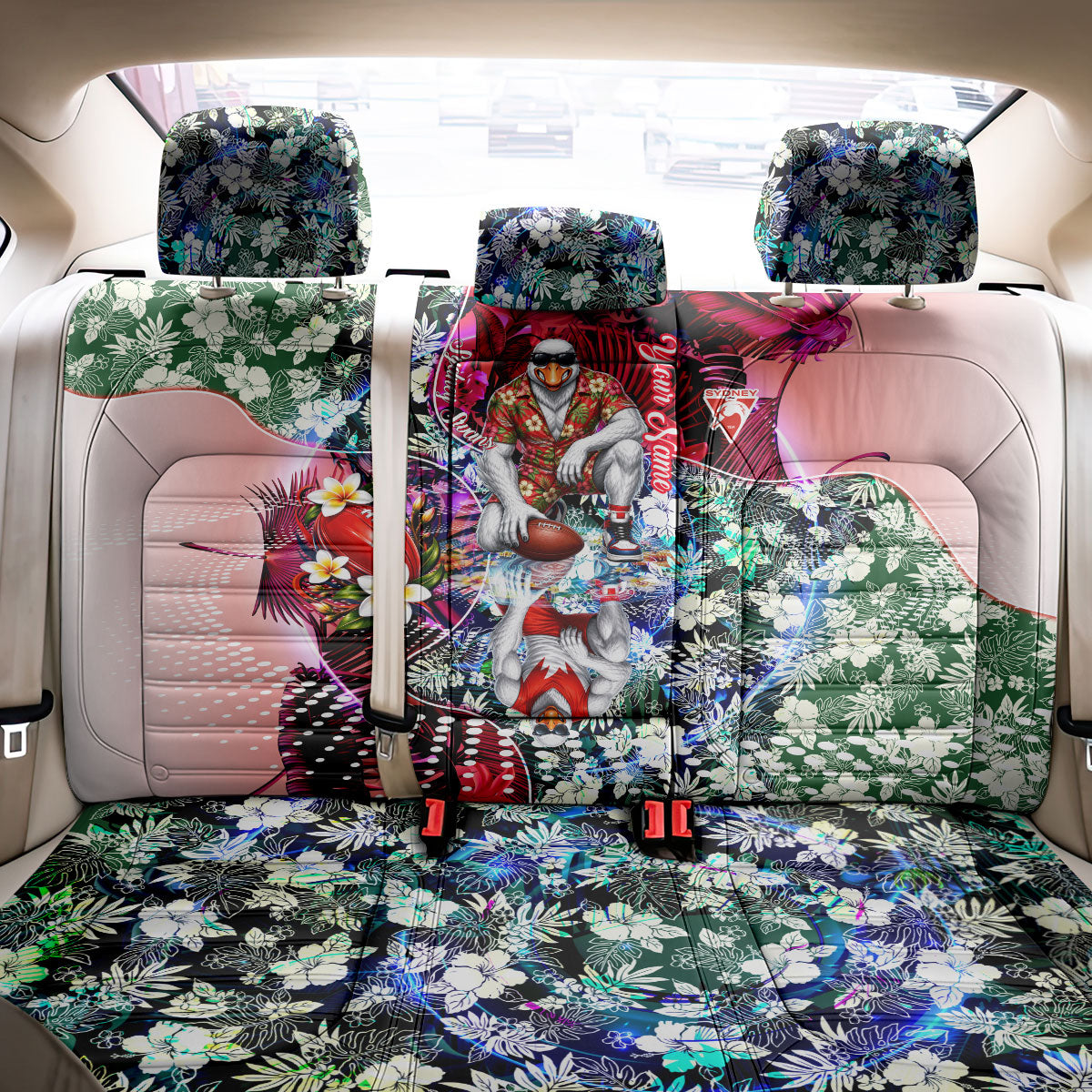 Personalized Sydney Swans Football Back Car Seat Cover Tropical Hibiscus Flowers - Pacific Fusion Style