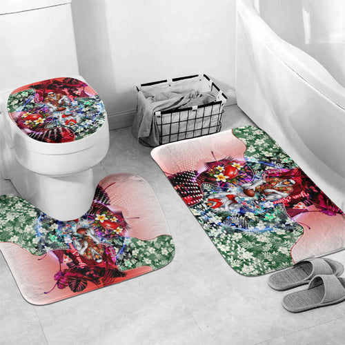 Personalized Sydney Swans Football Bathroom Set Tropical Hibiscus Flowers - Pacific Fusion Style
