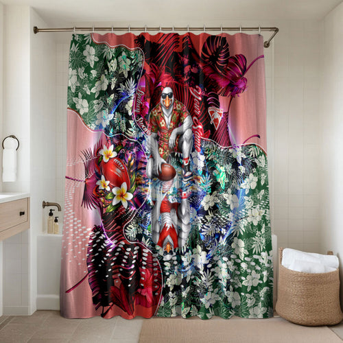 Personalized Sydney Swans Football Bathroom Set Tropical Hibiscus Flowers - Pacific Fusion Style