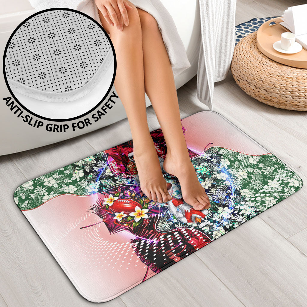 Personalized Sydney Swans Football Bathroom Set Tropical Hibiscus Flowers - Pacific Fusion Style