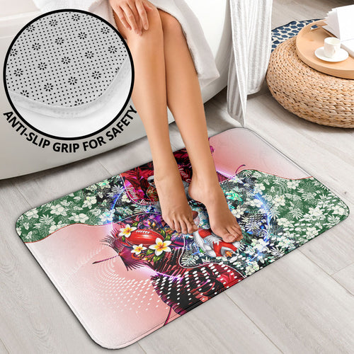 Personalized Sydney Swans Football Bathroom Set Tropical Hibiscus Flowers - Pacific Fusion Style