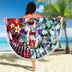 Personalized Sydney Swans Football Beach Blanket Tropical Hibiscus Flowers - Pacific Fusion Style