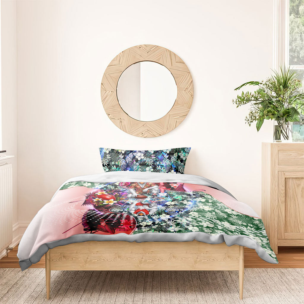 Personalized Sydney Swans Football Bedding Set Tropical Hibiscus Flowers - Pacific Fusion Style