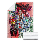 Personalized Sydney Swans Football Blanket Tropical Hibiscus Flowers - Pacific Fusion Style