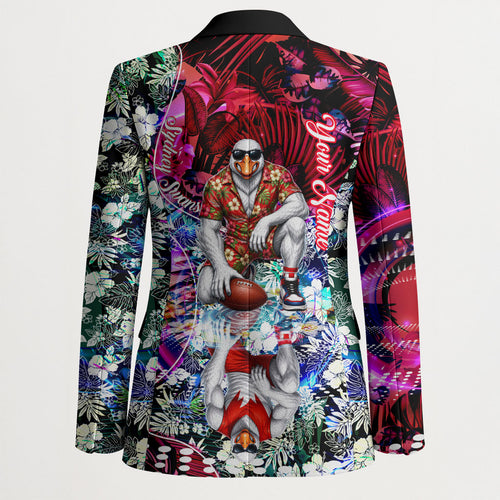 Personalized Sydney Swans Football Blazer Tropical Hibiscus Flowers - Pacific Fusion Style