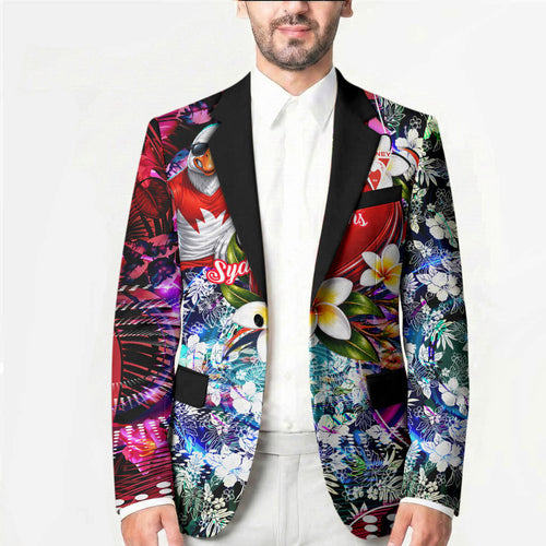 Personalized Sydney Swans Football Blazer Tropical Hibiscus Flowers - Pacific Fusion Style