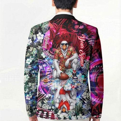 Personalized Sydney Swans Football Blazer Tropical Hibiscus Flowers - Pacific Fusion Style
