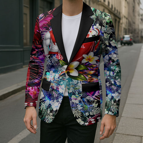 Personalized Sydney Swans Football Blazer Tropical Hibiscus Flowers - Pacific Fusion Style