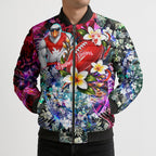 Personalized Sydney Swans Football Bomber Puffer Jacket Tropical Hibiscus Flowers - Pacific Fusion Style