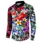 Personalized Sydney Swans Football Button Sweatshirt Tropical Hibiscus Flowers - Pacific Fusion Style