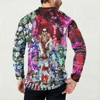 Personalized Sydney Swans Football Button Sweatshirt Tropical Hibiscus Flowers - Pacific Fusion Style