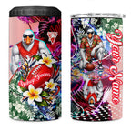 Personalized Sydney Swans Football 4 in 1 Can Cooler Tumbler Tropical Hibiscus Flowers - Pacific Fusion Style