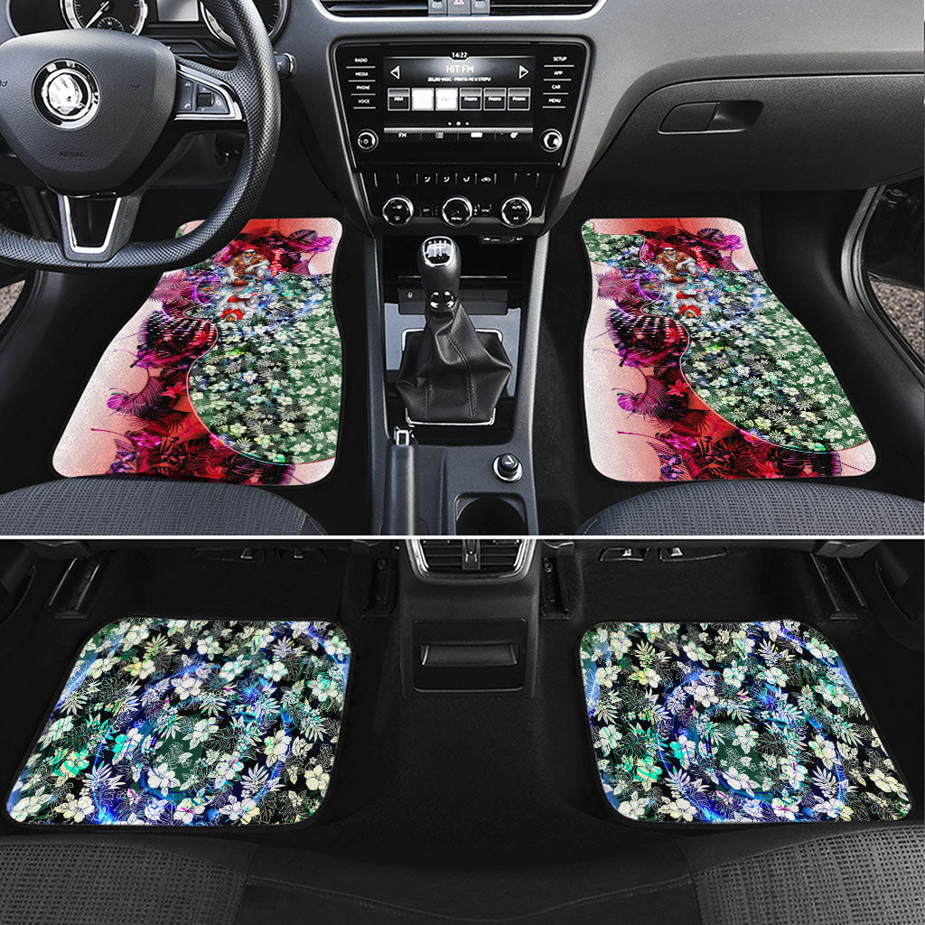 Personalized Sydney Swans Football Car Mats Tropical Hibiscus Flowers - Pacific Fusion Style