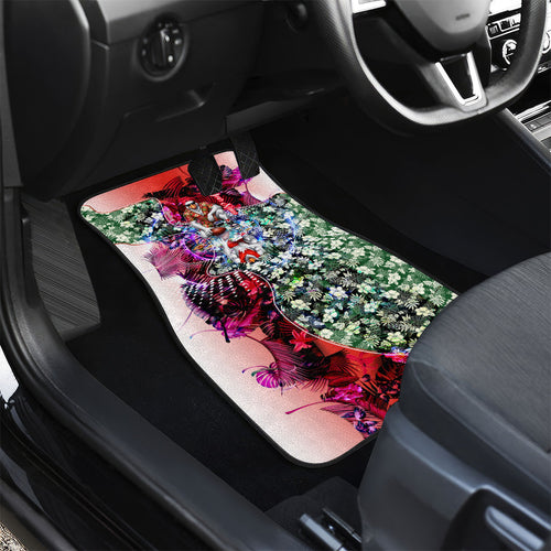 Personalized Sydney Swans Football Car Mats Tropical Hibiscus Flowers - Pacific Fusion Style