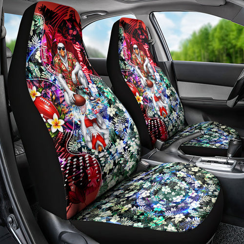 Personalized Sydney Swans Football Car Seat Cover Tropical Hibiscus Flowers - Pacific Fusion Style
