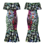 Personalized Sydney Swans Football Couples Matching Mermaid Dress and Hawaiian Shirt Tropical Hibiscus Flowers - Pacific Fusion Style