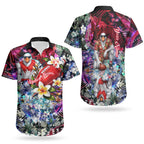 Personalized Sydney Swans Football Couples Matching Off Shoulder Maxi Dress and Hawaiian Shirt Tropical Hibiscus Flowers - Pacific Fusion Style