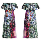 Personalized Sydney Swans Football Couples Matching Off Shoulder Maxi Dress and Long Sleeve Button Shirt Tropical Hibiscus Flowers - Pacific Fusion Style