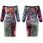 Personalized Sydney Swans Football Couples Matching Off The Shoulder Long Sleeve Dress and Hawaiian Shirt Tropical Hibiscus Flowers - Pacific Fusion Style