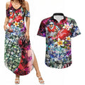 Personalized Sydney Swans Football Couples Matching Summer Maxi Dress and Hawaiian Shirt Tropical Hibiscus Flowers - Pacific Fusion Style