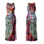 Personalized Sydney Swans Football Couples Matching Tank Maxi Dress and Long Sleeve Button Shirt Tropical Hibiscus Flowers - Pacific Fusion Style