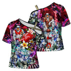 Personalized Sydney Swans Football Cross Shoulder Shirt Tropical Hibiscus Flowers - Pacific Fusion Style