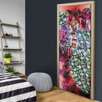 Personalized Sydney Swans Football Door Cover Tropical Hibiscus Flowers - Pacific Fusion Style