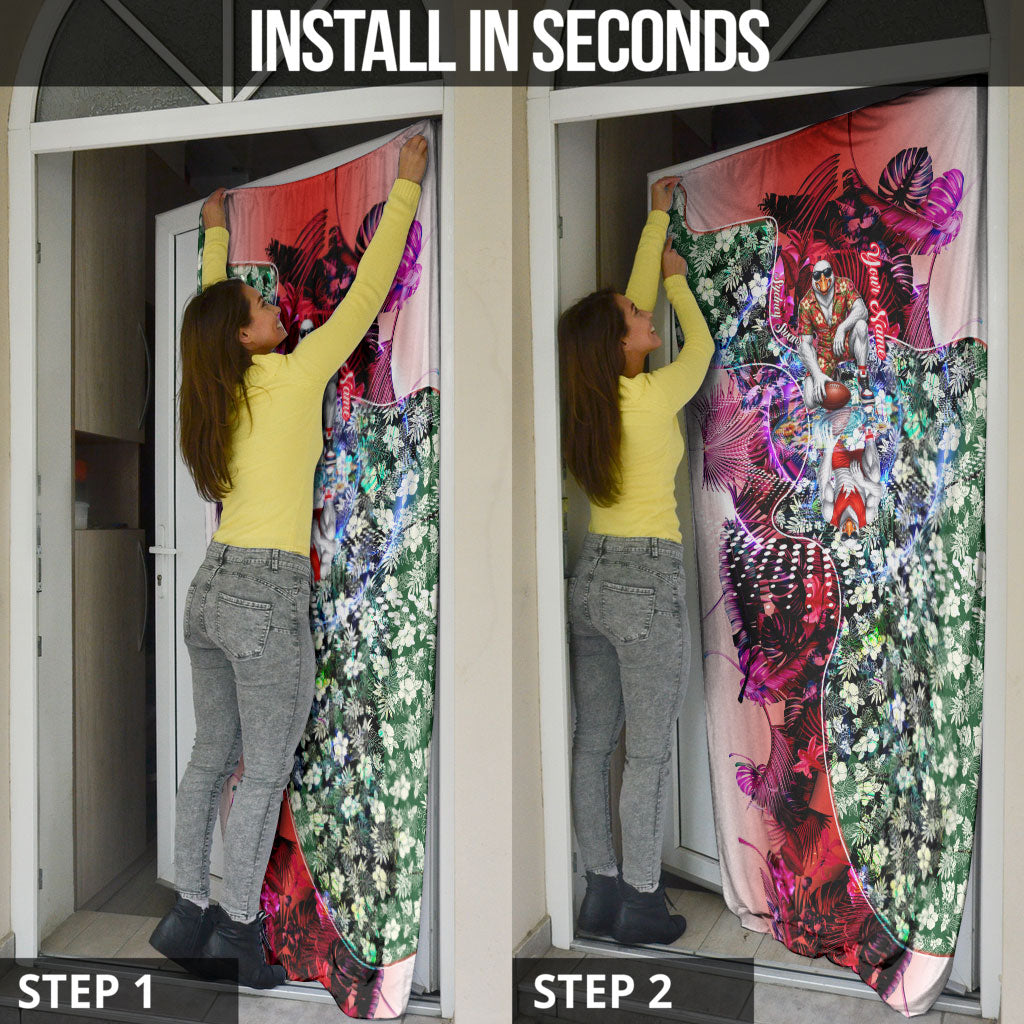 Personalized Sydney Swans Football Door Cover Tropical Hibiscus Flowers - Pacific Fusion Style