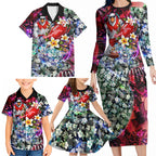 Personalized Sydney Swans Football Family Matching Long Sleeve Bodycon Dress and Hawaiian Shirt Tropical Hibiscus Flowers - Pacific Fusion Style