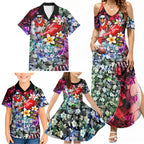 Personalized Sydney Swans Football Family Matching Summer Maxi Dress and Hawaiian Shirt Tropical Hibiscus Flowers - Pacific Fusion Style