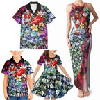 Personalized Sydney Swans Football Family Matching Tank Maxi Dress and Hawaiian Shirt Tropical Hibiscus Flowers - Pacific Fusion Style