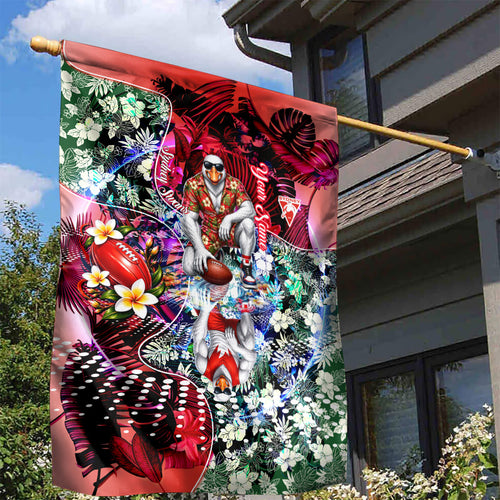 Personalized Sydney Swans Football Garden Flag Tropical Hibiscus Flowers - Pacific Fusion Style