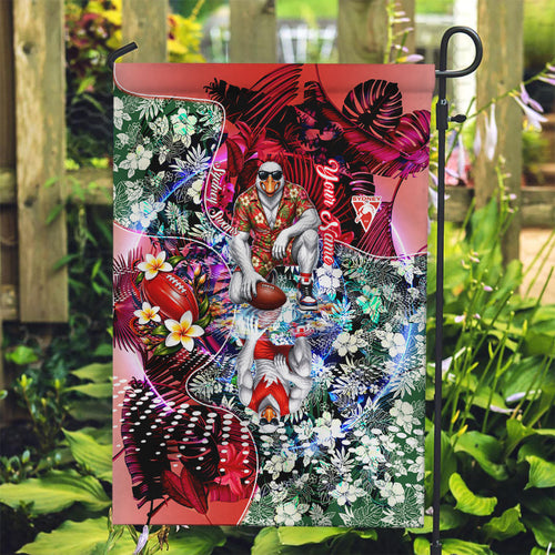 Personalized Sydney Swans Football Garden Flag Tropical Hibiscus Flowers - Pacific Fusion Style