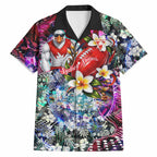 Personalized Sydney Swans Football Hawaiian Shirt Tropical Hibiscus Flowers - Pacific Fusion Style