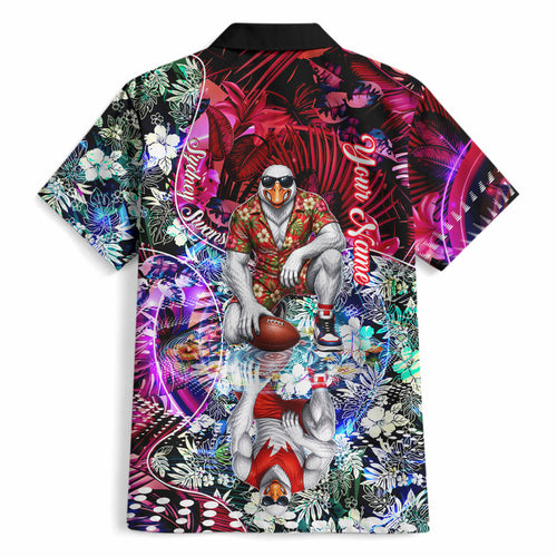 Personalized Sydney Swans Football Hawaiian Shirt Tropical Hibiscus Flowers - Pacific Fusion Style