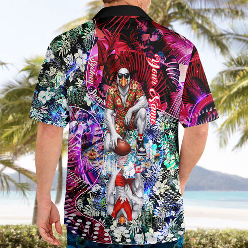 Personalized Sydney Swans Football Hawaiian Shirt Tropical Hibiscus Flowers - Pacific Fusion Style