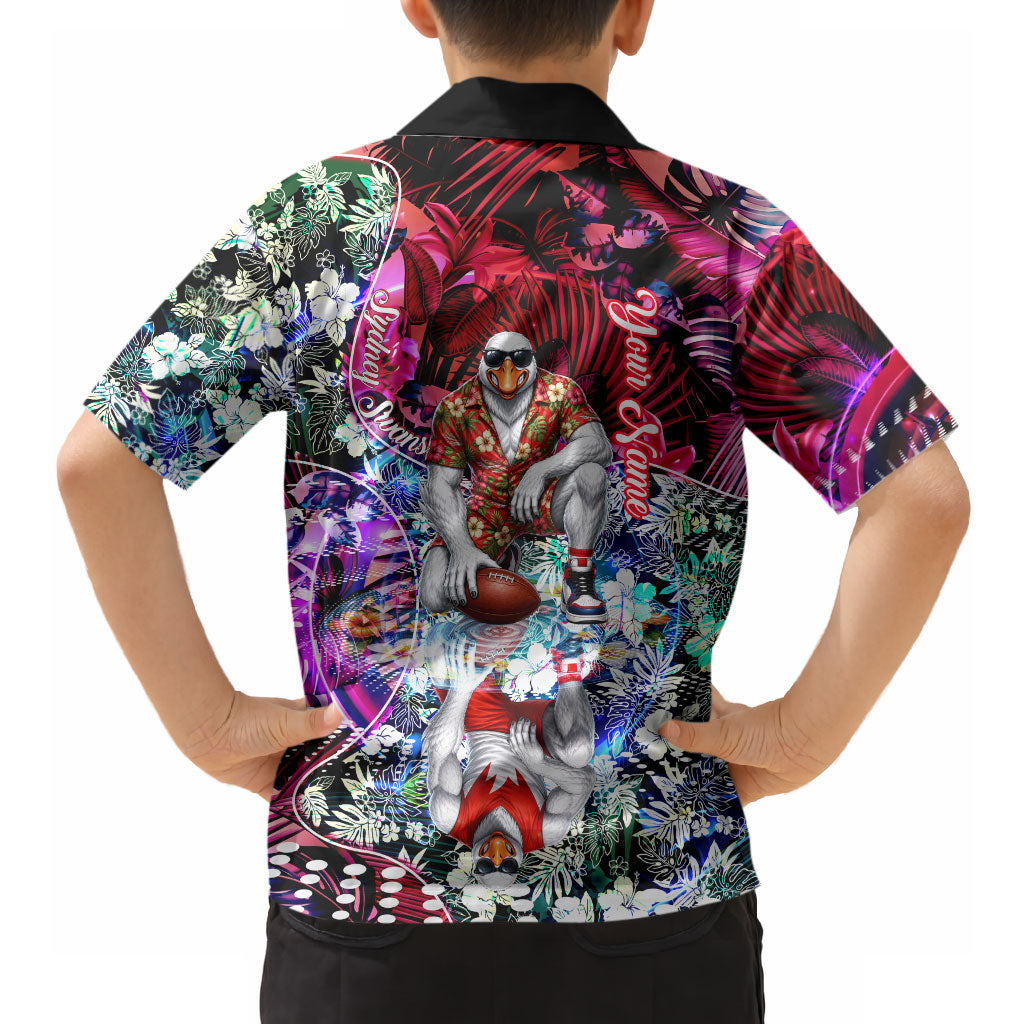Personalized Sydney Swans Football Hawaiian Shirt Tropical Hibiscus Flowers - Pacific Fusion Style